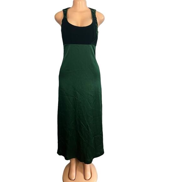 Vintage Nicole Miller Emerald Green Formal Evening Empire Dress - Picture 2 of 9